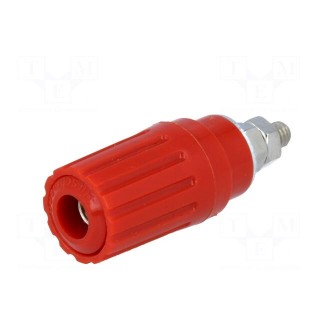 Socket | 4mm banana | 25A | red | insulated | crimped