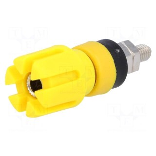 Socket | 4mm banana | 30A | 60VDC | 48mm | yellow | nickel plated | 30mΩ