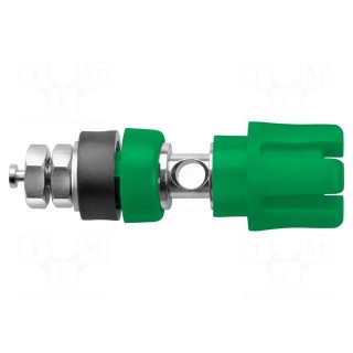 Socket | 4mm banana | 30A | 60VDC | 50mm | green | nickel plated | 30mΩ