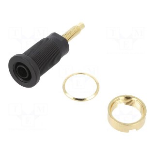 Socket | 4mm banana | 32A | 1000VDC | 24.5mm | red | gold-plated
