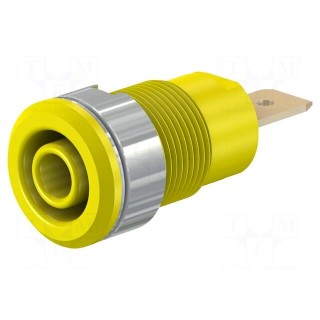 Socket | 4mm banana | 32A | 1kV | Cutout: Ø12.2mm | yellow | gold-plated
