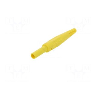 Socket | 4mm banana | 32A | yellow | on cable | insulated | 2.5mm2