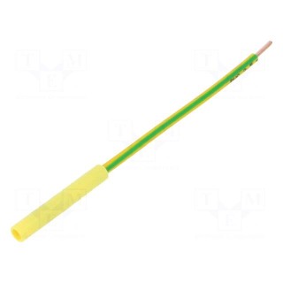 Socket | 4mm banana | 32A | 1kVDC | yellow-green | nickel plated | 130mm