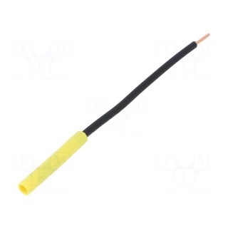 Socket | 4mm banana | 32A | 1kVDC | yellow | nickel plated | 130mm | 18mΩ