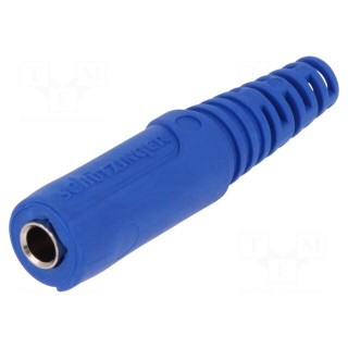 Socket | 4mm banana | 32A | 33VAC | 70VDC | blue | nickel plated | Ø: 4mm