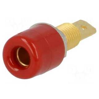 Socket | 4mm banana | 32A | 33VAC | 70VDC | red | gold-plated | -25÷80°C