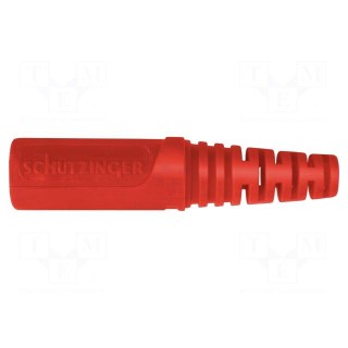 Socket | 4mm banana | 32A | 70VDC | red | nickel plated | on cable | Ø: 4mm