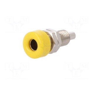 Socket | 4mm banana | 32A | 33VAC | 70VDC | yellow | nickel plated | 10mΩ