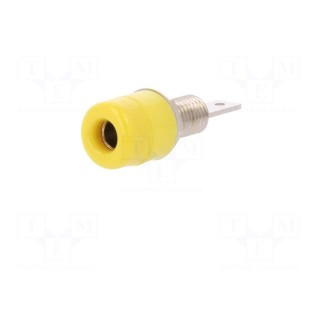 Socket | 4mm banana | 32A | 33VAC | 70VDC | yellow | nickel plated | 5mΩ