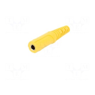 Socket | 4mm banana | 32A | 70VDC | yellow | nickel plated | on cable