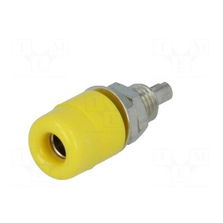 Socket | 4mm banana | 32A | 60VDC | yellow | nickel plated | insulated
