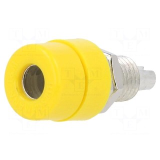 Socket | 4mm banana | 32A | 60VDC | yellow | screw | Overall len: 23.5mm