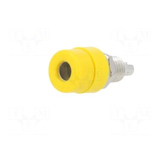Socket | 4mm banana | 32A | 60VDC | yellow | screw | Overall len: 23.5mm