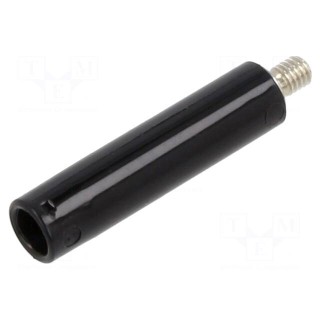 Socket | 4mm banana | 32A | black | nickel plated | screw | insulated