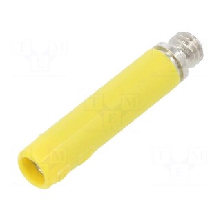 Socket | 4mm banana | 32A | yellow | nickel plated | screw | insulated