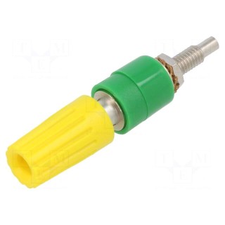 Socket | 4mm banana | 35A | 30VAC | 60VDC | yellow-green | nickel plated