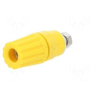 Socket | 4mm banana | 35A | 60VDC | yellow | nickel plated | -25÷100°C