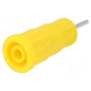 Socket | 4mm banana | 36A | 1kV | yellow | push-in,on panel | -25÷80°C
