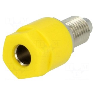 Socket | 4mm banana | 36A | 60VDC | Cutout: Ø8mm | yellow | nickel plated