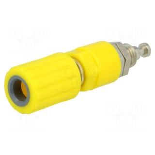 Socket | 4mm banana | 36A | Cutout: Ø8mm | yellow | nickel plated | 5mΩ