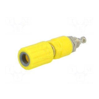 Socket | 4mm banana | 36A | Cutout: Ø8mm | yellow | nickel plated | 5mΩ