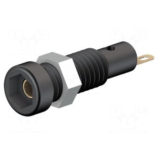 Socket | 2mm banana | 10A | 23.3mm | black | insulated | 60VDC | 30VAC