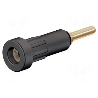 Socket | 2mm banana | 10A | 24.5mm | black | Mounting: push-in,on panel