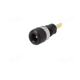 Socket | 2mm banana | 10A | 600VDC | black | Plating: gold-plated