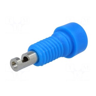 Socket | 2mm banana | 10A | 60VDC | Overall len: 17mm | blue | insulated