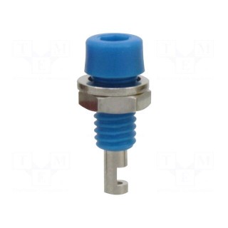 Socket | 2mm banana | 10A | blue | on panel,screw | insulated | -20÷80°C