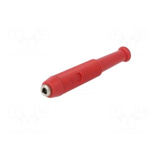 Socket | 2mm banana | 6A | 60VDC | Overall len: 39mm | red | on cable