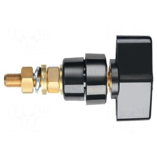 Laboratory clamp | black | 1kVDC | 100A | on panel,screw | brass | 81mm