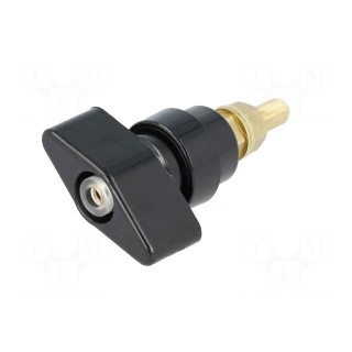 Laboratory clamp | black | 1kVDC | 100A | Contacts: brass | 81mm