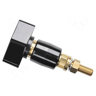 Laboratory clamp | black | 1kVDC | 200A | on panel,screw | brass | 143mm