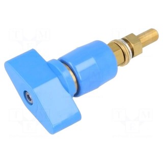 Laboratory clamp | blue | 1kVDC | 200A | on panel,screw | brass | 143mm