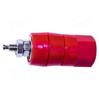 Laboratory clamp | red | Contacts: brass | Mounting: screw,on panel