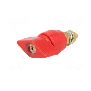 Laboratory clamp | red | 1kVDC | 63A | Contacts: brass | 58mm | Thread: M6
