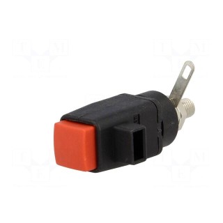 Laboratory clamp | red | 300VDC | 16A | screw | nickel | polyamide | 31mm