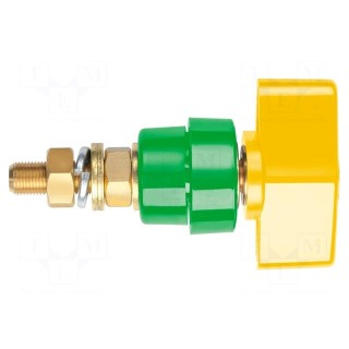 Laboratory clamp | yellow-green | 1kVDC | 100A | on panel,screw | 81mm