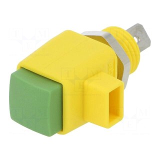 Laboratory clamp | yellow-green | 300VDC | 16A | screw | nickel | L: 44mm