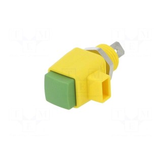 Laboratory clamp | yellow-green | 300VDC | 16A | screw | nickel | L: 44mm
