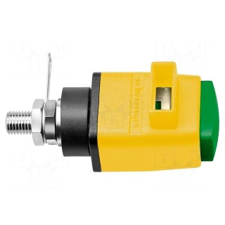 Laboratory clamp | yellow-green | 60VDC | 16A | Contacts: nickel