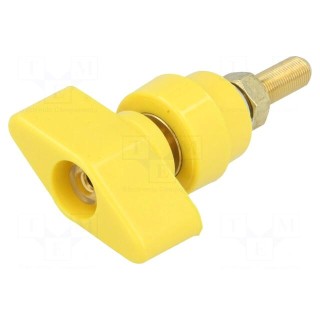 Laboratory clamp | yellow | 1kVDC | 100A | on panel,screw | brass | 81mm