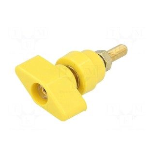 Laboratory clamp | yellow | 1kVDC | 100A | on panel,screw | brass | 81mm