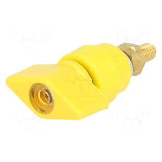 Laboratory clamp | yellow | 1kVDC | 63A | Contacts: brass | 58mm