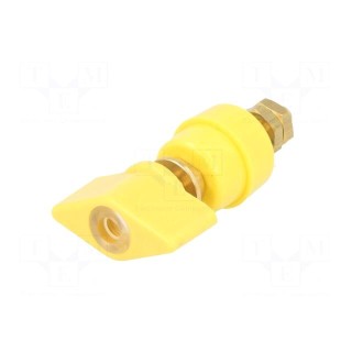 Laboratory clamp | yellow | 1kVDC | 63A | Contacts: brass | 58mm