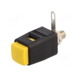 Laboratory clamp | yellow | 70VDC | 16A | Contacts: nickel | -25÷90°C
