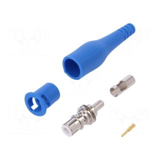 Connector: BNC | blue | 3A | 58mm | soldered,crimped | 5÷40°C | BNC male