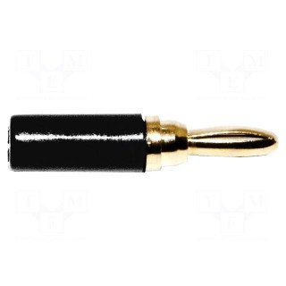 Connector: 3mm banana | plug | black | 1kVDC | 5A | soldered | -50÷105°C