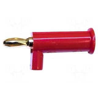 Connector: 3mm banana | plug | red | 5A | push-in | 10pcs.